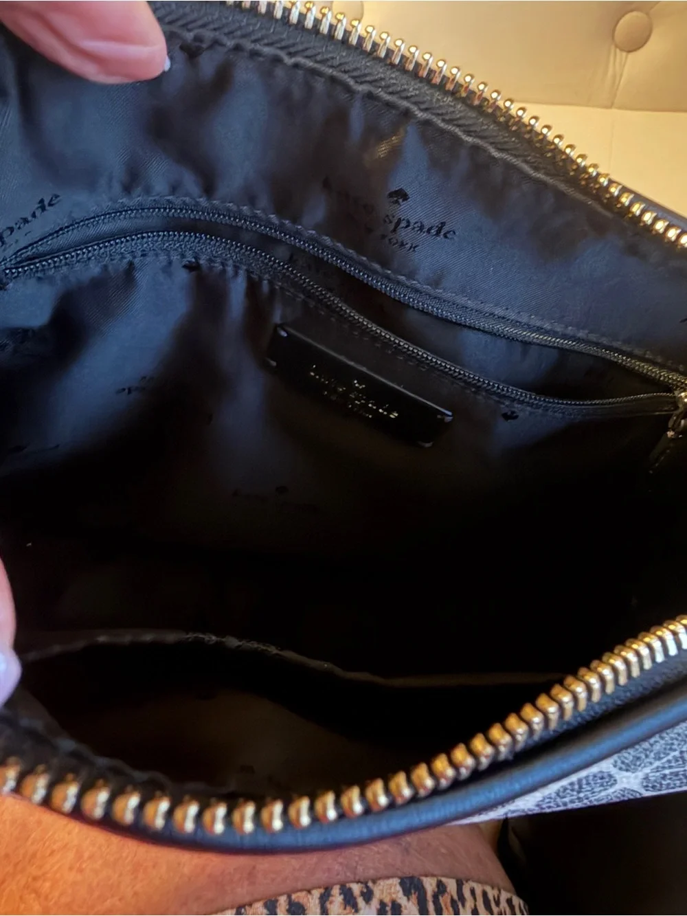 kate spade Black & White spades Crossbody with Black Coin Pouch
